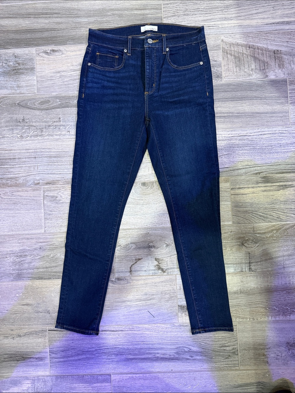 LOFT Dark Blue Skinny High-Rise Jeans